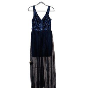 bailey blue sequin dress BAILEY BLUE Gold Sequin Long Dress Medium Beautiful New Tags size 9 NEW